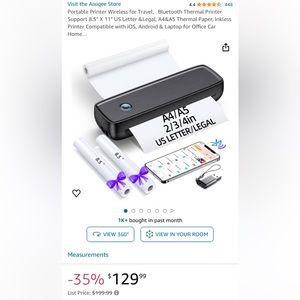 New Portable Printer Wireless and Inkless for Travel, Bluetooth Thermal Printer